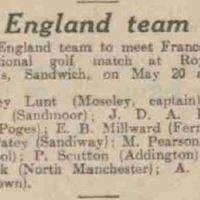 1952-England team has two Cheshire players