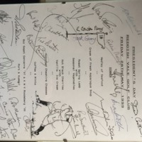 1999-President&#039;s Day menu (signed by attendees)