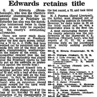 1966-Gordon Edwards retains county title.